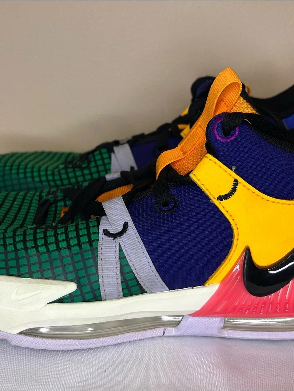 Nike Kids LeBron Multicolor Sneakers - Blue, Yellow, Green, Pink